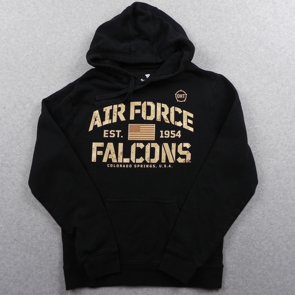 Air Force Falcons Hoodie Mens Small Fanatics Pullover Fleece‎ Sweatshirt Black